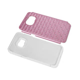REIKO SAMSUNG GALAXY S6 EDGE PLUS HYBRID HEAVY DUTY JEWELRY DIAMOND CASE IN WHITE PINK