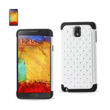 REIKO SAMSUNG GALAXY NOTE 3 HYBRID HEAVY DUTY JEWELRY DIAMOND CASE IN BLACK WHITE