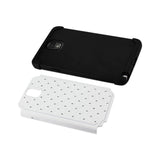 REIKO SAMSUNG GALAXY NOTE 3 HYBRID HEAVY DUTY JEWELRY DIAMOND CASE IN BLACK WHITE