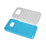 REIKO SAMSUNG GALAXY NOTE 5 HYBRID HEAVY DUTY JEWELRY DIAMOND CASE IN BLUE WHITE