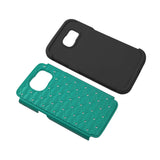 REIKO SAMSUNG GALAXY S6 HYBRID HEAVY DUTY JEWELRY DIAMOND CASE IN BLACK GREEN