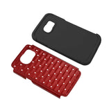REIKO SAMSUNG GALAXY S6 HYBRID HEAVY DUTY JEWELRY DIAMOND CASE IN BLACK RED
