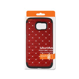 REIKO SAMSUNG GALAXY S6 HYBRID HEAVY DUTY JEWELRY DIAMOND CASE IN BLACK RED