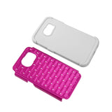 REIKO SAMSUNG GALAXY S6 HYBRID HEAVY DUTY JEWELRY DIAMOND CASE IN WHITE PINK