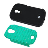 REIKO SAMSUNG GALAXY LIGHT HYBRID HEAVY DUTY JEWELRY DIAMOND CASE IN BLACK GREEN