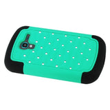 REIKO SAMSUNG GALAXY EXHIBIT HYBRID HEAVY DUTY JEWELRY DIAMOND CASE IN BLACK GREEN
