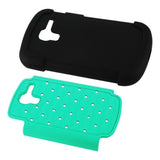 REIKO SAMSUNG GALAXY EXHIBIT HYBRID HEAVY DUTY JEWELRY DIAMOND CASE IN BLACK GREEN
