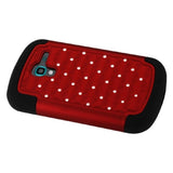 REIKO SAMSUNG GALAXY EXHIBIT HYBRID HEAVY DUTY JEWELRY DIAMOND CASE IN BLACK RED