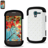 REIKO SAMSUNG GALAXY EXHIBIT HYBRID HEAVY DUTY JEWELRY DIAMOND CASE IN BLACK WHITE