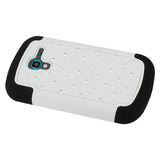 REIKO SAMSUNG GALAXY EXHIBIT HYBRID HEAVY DUTY JEWELRY DIAMOND CASE IN BLACK WHITE