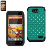 REIKO ZTE SPEED HYBRID HEAVY DUTY JEWELRY DIAMOND CASE IN BLACK GREEN