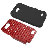 REIKO ZTE SPEED HYBRID HEAVY DUTY JEWELRY DIAMOND CASE IN BLACK RED