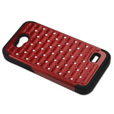 REIKO ZTE SPEED HYBRID HEAVY DUTY JEWELRY DIAMOND CASE IN BLACK RED