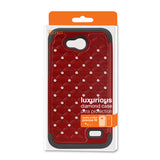 REIKO ZTE SPEED HYBRID HEAVY DUTY JEWELRY DIAMOND CASE IN BLACK RED