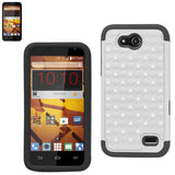 REIKO ZTE SPEED HYBRID HEAVY DUTY JEWELRY DIAMOND CASE IN BLACK WHITE
