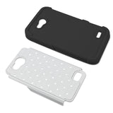 REIKO ZTE SPEED HYBRID HEAVY DUTY JEWELRY DIAMOND CASE IN BLACK WHITE