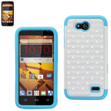 REIKO ZTE SPEED HYBRID HEAVY DUTY JEWELRY DIAMOND CASE IN BLUE WHITE