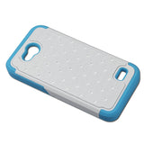 REIKO ZTE SPEED HYBRID HEAVY DUTY JEWELRY DIAMOND CASE IN BLUE WHITE