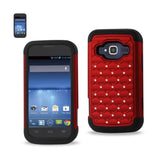 REIKO ZTE CONCORD 2 HYBRID HEAVY DUTY JEWELRY DIAMOND CASE IN BLACK RED