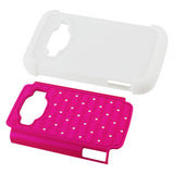 REIKO ZTE CONCORD 2 HYBRID HEAVY DUTY JEWELRY DIAMOND CASE IN WHITE HOT PINK