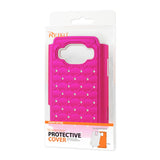 REIKO ZTE CONCORD 2 HYBRID HEAVY DUTY JEWELRY DIAMOND CASE IN WHITE HOT PINK