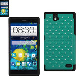 REIKO ZTE GRAND X MAX HYBRID HEAVY DUTY JEWELRY DIAMOND CASE IN BLACK GREEN