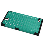 REIKO ZTE GRAND X MAX HYBRID HEAVY DUTY JEWELRY DIAMOND CASE IN BLACK GREEN