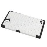 REIKO ZTE GRAND X MAX HYBRID HEAVY DUTY JEWELRY DIAMOND CASE IN BLACK WHITE