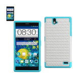 REIKO ZTE GRAND X MAX HYBRID HEAVY DUTY JEWELRY DIAMOND CASE IN BLUE WHITE