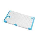 REIKO ZTE GRAND X MAX HYBRID HEAVY DUTY JEWELRY DIAMOND CASE IN BLUE WHITE