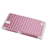 REIKO ZTE GRAND X MAX HYBRID HEAVY DUTY JEWELRY DIAMOND CASE IN WHITE PINK