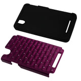 REIKO ZTE ZMAX HYBRID HEAVY DUTY JEWELRY DIAMOND CASE IN BLACK PURPLE