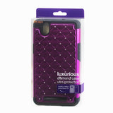 REIKO ZTE ZMAX HYBRID HEAVY DUTY JEWELRY DIAMOND CASE IN BLACK PURPLE