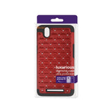 REIKO ZTE ZMAX HYBRID HEAVY DUTY JEWELRY DIAMOND CASE IN BLACK RED