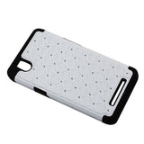 REIKO ZTE ZMAX HYBRID HEAVY DUTY JEWELRY DIAMOND CASE IN BLACK WHITE