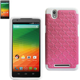 REIKO ZTE ZMAX HYBRID HEAVY DUTY JEWELRY DIAMOND CASE IN WHITE PINK