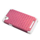 REIKO ZTE ZMAX HYBRID HEAVY DUTY JEWELRY DIAMOND CASE IN WHITE PINK