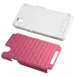REIKO ZTE ZMAX HYBRID HEAVY DUTY JEWELRY DIAMOND CASE IN WHITE PINK