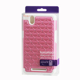 REIKO ZTE ZMAX HYBRID HEAVY DUTY JEWELRY DIAMOND CASE IN WHITE PINK