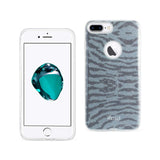 REIKO IPHONE 7 PLUS SHINE GLITTER SHIMMER TIGER STRIPE HYBRID CASE IN BLUE