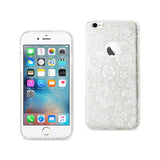 REIKO IPHONE 6/ 6S SHINE GLITTER SHIMMER PLUM BLOSSOM HYBRID CASE IN SILVER