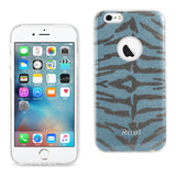 REIKO IPHONE 6/ 6S SHINE GLITTER SHIMMER TIGER STRIPE HYBRID CASE IN BLUE