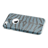 REIKO IPHONE 6/ 6S SHINE GLITTER SHIMMER TIGER STRIPE HYBRID CASE IN BLUE