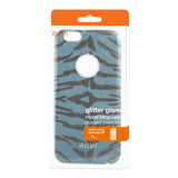 REIKO IPHONE 6/ 6S SHINE GLITTER SHIMMER TIGER STRIPE HYBRID CASE IN BLUE
