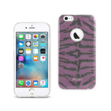 REIKO IPHONE 6/ 6S SHINE GLITTER SHIMMER TIGER STRIPE HYBRID CASE IN PURPLE