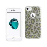 REIKO IPHONE 7 SHINE GLITTER SHIMMER LEOPARD HYBRID CASE IN GOLD