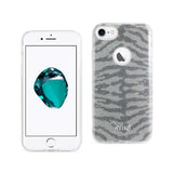 REIKO IPHONE 7 SHINE GLITTER SHIMMER TIGER STRIPE HYBRID CASE IN GRAY