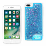 IPHONE 7 PLUS GLOW EIFFEL TOWER CASE WITH FLOWING GLITTER AND LED EFFECT IN BLUE