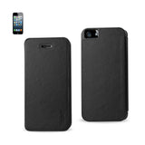 REIKO IPHONE SE/ 5S/ 5 FLIP FOLIO CASE IN BLACK