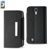 REIKO SAMSUNG GALAXY S4 FLIP FOLIO CARD HOLDER CASE WITH STAND IN BLACK